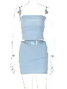 Hugcitar Solid Sleeveless Folds Tube Crop Top Skirts 2 Piece Matching Set Summer Fashion Streetwear Beach Clothing Drop Shipping