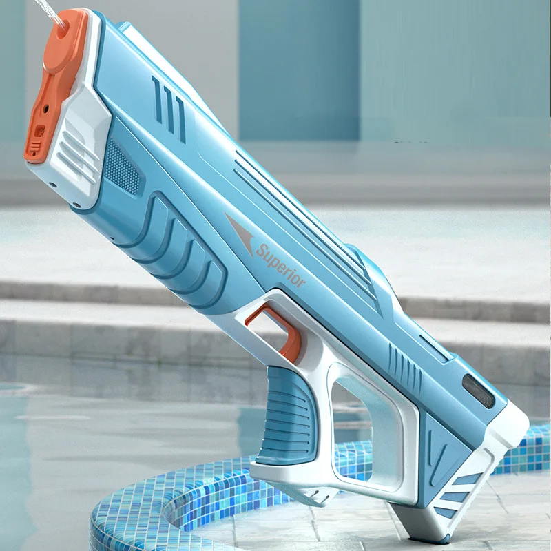 43cm Full Electric Automatic Water Storage Gun Toys Portable Children Summer Beach Outdoor Fight Fantasy Toys for Boys Kids Game
