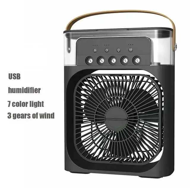 Car household dual-purpose five-hole spray fan humidification refrigeration air conditioning fan desktop mini air cooler USB fan