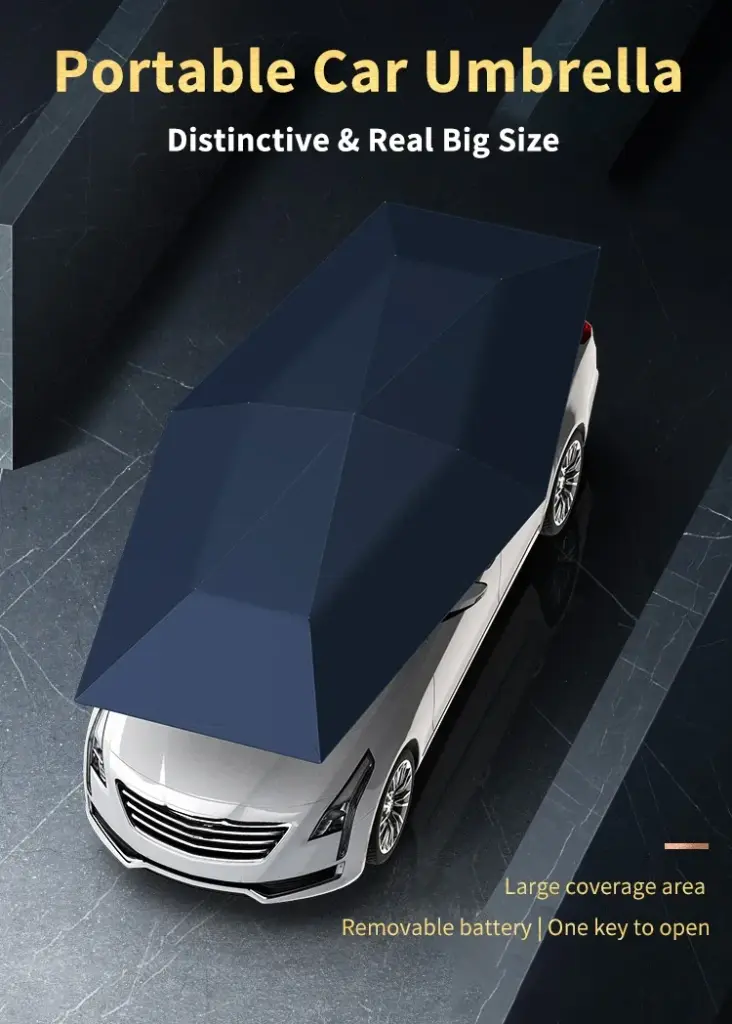 Portable folding 4.2m 4.8m Car sunshade Roof Shade Cover Automatic Car Umbrellas With Remote Control
