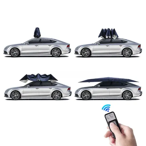 Anti-UV Automatic Folding Sun Shade Covering Rooftop Car Cover Tent Outdoor Car Umbrella
